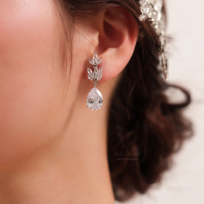 ウェディングピアス　イヤリング |クリスタル キュービックジルコニア (BC-E9)【結婚式　アクセサリー　ピアス　イヤリング】