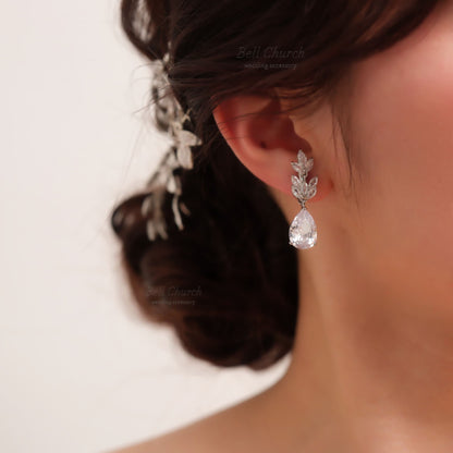 ウェディングピアス　イヤリング |クリスタル キュービックジルコニア (BC-E9)【結婚式　アクセサリー　ピアス　イヤリング】