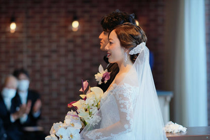 ヘッドドレス ボンネ コーム ビジュー & パール (BC-H10)｜ウェディングアクセサリー【結婚式　アクセサリー　ヘッドドレス　ヘアアクセサリー　ボンネ】