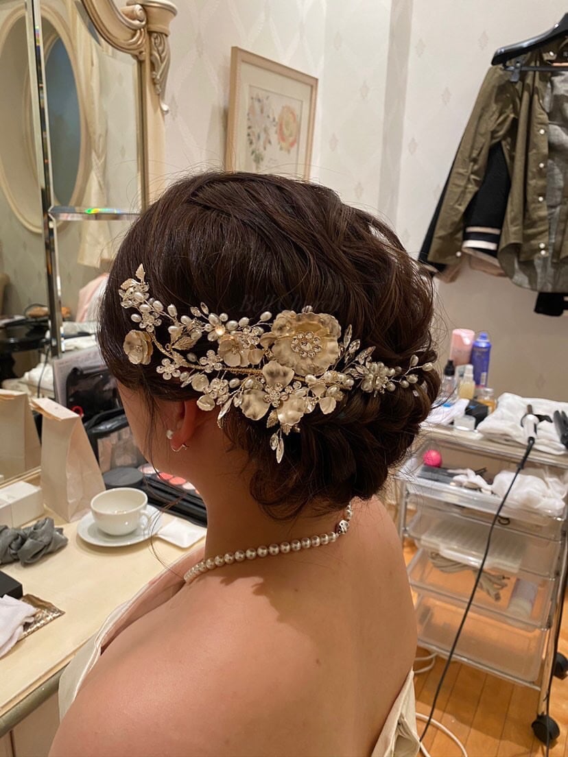 ヘッドピース パール お花モチーフ (BC-H11)｜ウェディングアクセサリー【結婚式　アクセサリー　ヘッドドレス　ヘアアクセサリー】