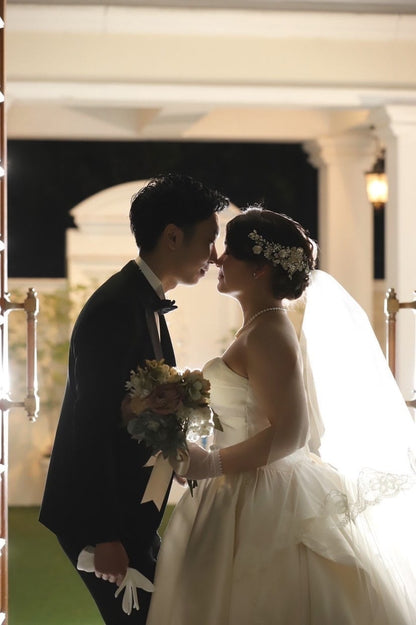 ヘッドピース パール お花モチーフ (BC-H11)｜ウェディングアクセサリー【結婚式　アクセサリー　ヘッドドレス　ヘアアクセサリー】