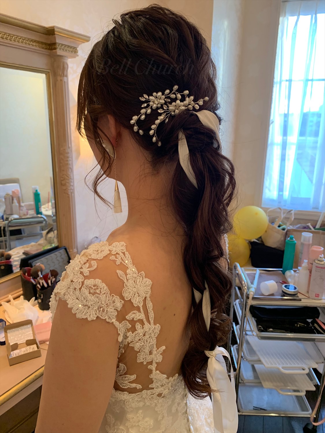 ヘッドピース パール お花モチーフ (BC-H11)｜ウェディングアクセサリー【結婚式　アクセサリー　ヘッドドレス　ヘアアクセサリー】