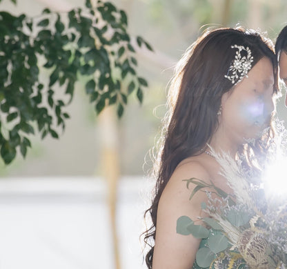 ヘッドピース パール お花モチーフ (BC-H11)｜ウェディングアクセサリー【結婚式　アクセサリー　ヘッドドレス　ヘアアクセサリー】
