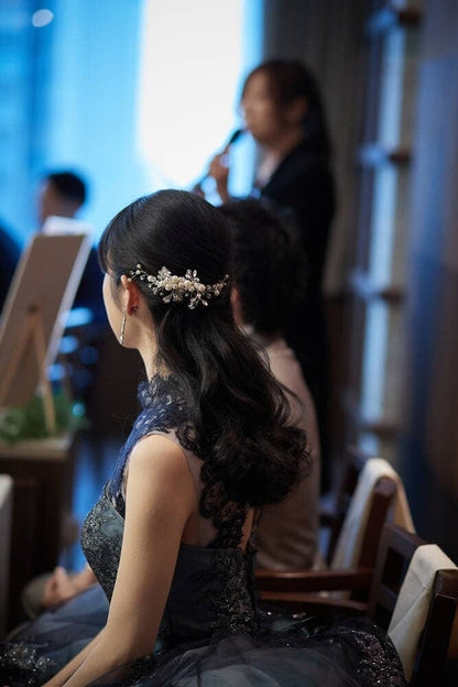ヘアコーム パール クリスタル ラインストーン (BC-H14)｜ブライダルアクセサリー【結婚式　アクセサリー　ヘッドドレス　ヘアアクセサリー】