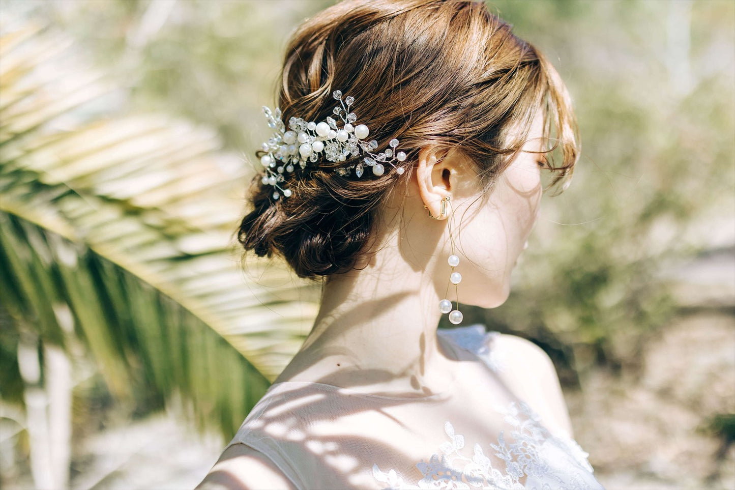 ヘアコーム パール クリスタル ラインストーン (BC-H14)｜ブライダルアクセサリー【結婚式　アクセサリー　ヘッドドレス　ヘアアクセサリー】