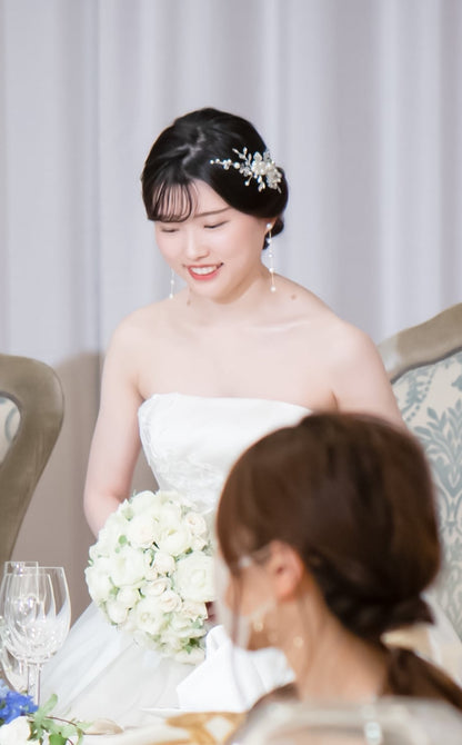 ヘアコーム パール クリスタル ラインストーン (BC-H14)｜ブライダルアクセサリー【結婚式　アクセサリー　ヘッドドレス　ヘアアクセサリー】