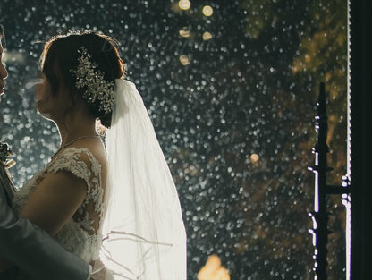 ヘッドドレス フラワーリーフ ビジュー シルバー (BC-H15)｜ウェディングアクセサリー【結婚式　アクセサリー　ヘッドドレス　ヘアアクセサリー】