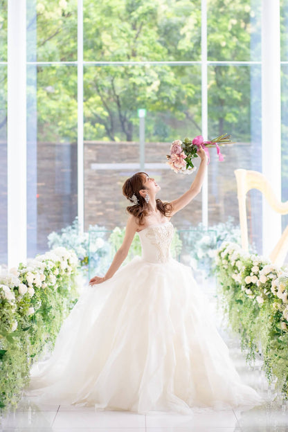 ヘッドドレス フラワーリーフ ビジュー シルバー (BC-H15)｜ウェディングアクセサリー【結婚式　アクセサリー　ヘッドドレス　ヘアアクセサリー】