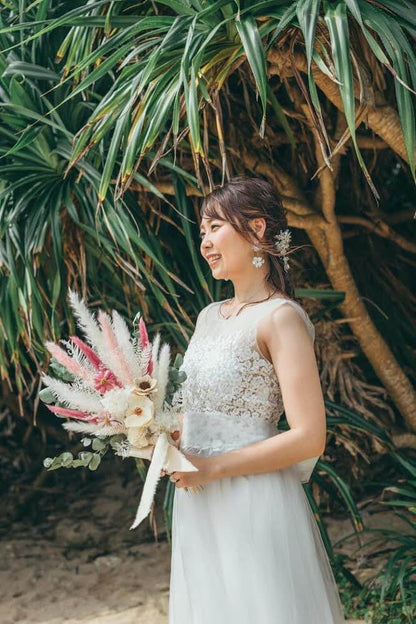 ヘッドドレス お花モチーフ ビーズ & ビジュー シルバー (BC-H17)｜ウェディングアクセサリー【結婚式　アクセサリー　ヘッドドレス　ヘアアクセサリー】