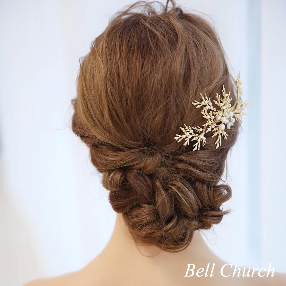 ヘッドドレス パールとビーズ ヘアクリップ  (BC-H19)｜ウェディングアクセサリー【結婚式　アクセサリー　ヘッドドレス　ヘアアクセサリー】