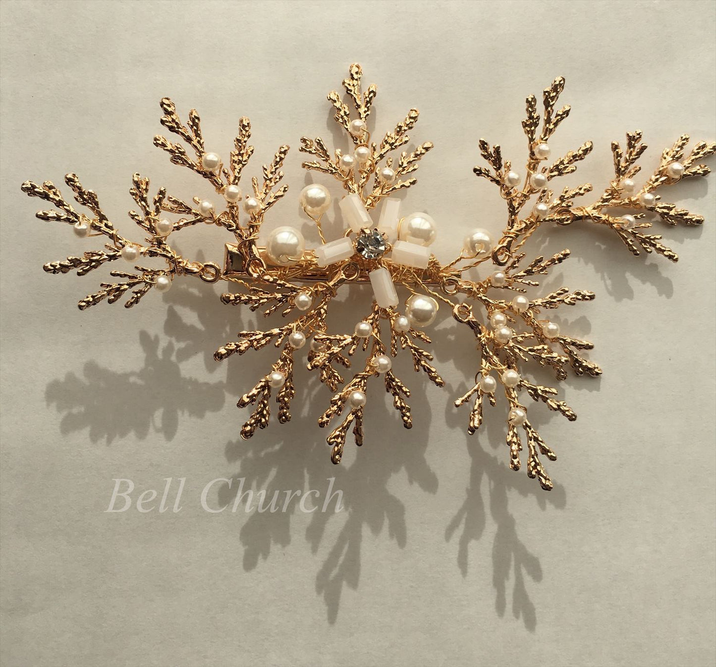 ヘッドドレス パールとビーズ ヘアクリップ  (BC-H19)｜ウェディングアクセサリー【結婚式　アクセサリー　ヘッドドレス　ヘアアクセサリー】