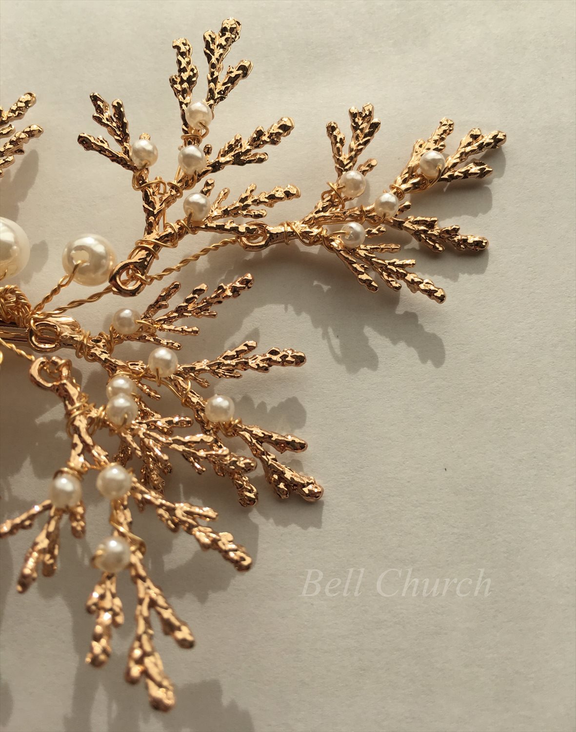 ヘッドドレス パールとビーズ ヘアクリップ  (BC-H19)｜ウェディングアクセサリー【結婚式　アクセサリー　ヘッドドレス　ヘアアクセサリー】
