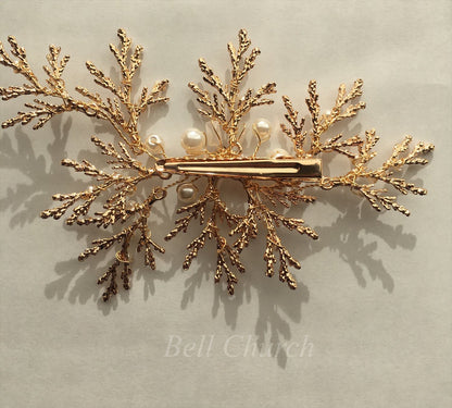 ヘッドドレス パールとビーズ ヘアクリップ  (BC-H19)｜ウェディングアクセサリー【結婚式　アクセサリー　ヘッドドレス　ヘアアクセサリー】