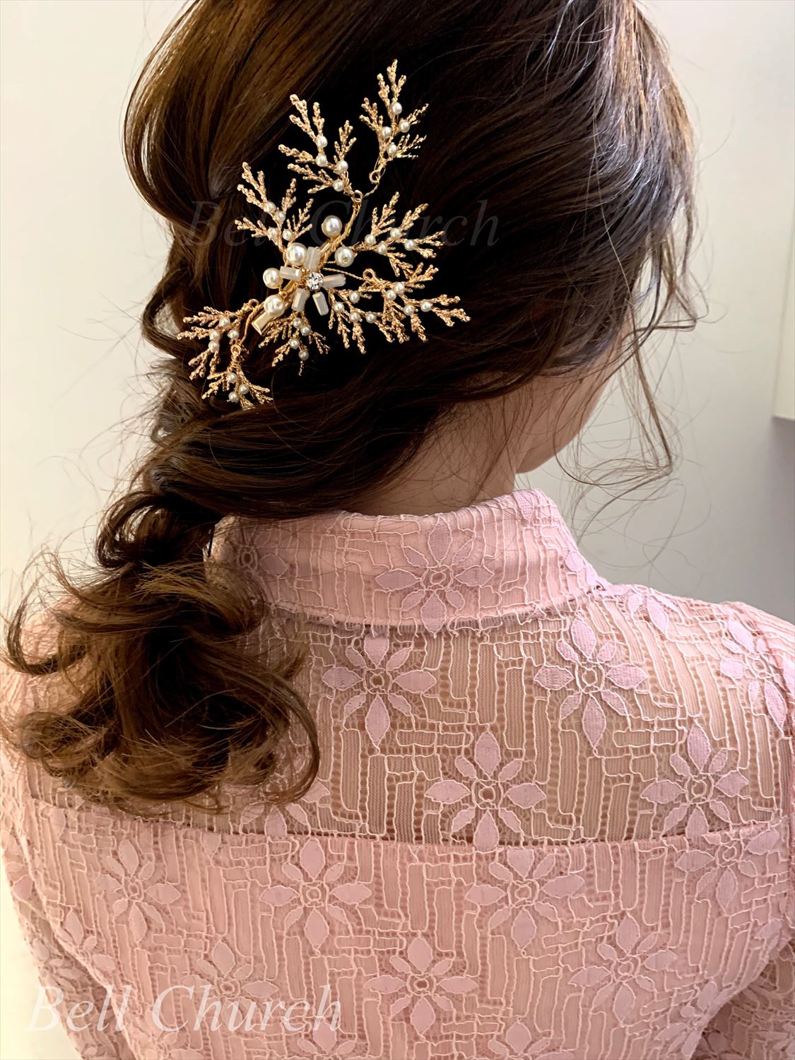 ヘッドドレス パールとビーズ ヘアクリップ  (BC-H19)｜ウェディングアクセサリー【結婚式　アクセサリー　ヘッドドレス　ヘアアクセサリー】