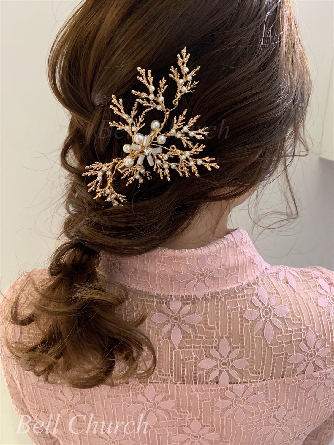 ヘッドドレス パールとビーズ ヘアクリップ  (BC-H19)｜ウェディングアクセサリー【結婚式　アクセサリー　ヘッドドレス　ヘアアクセサリー】
