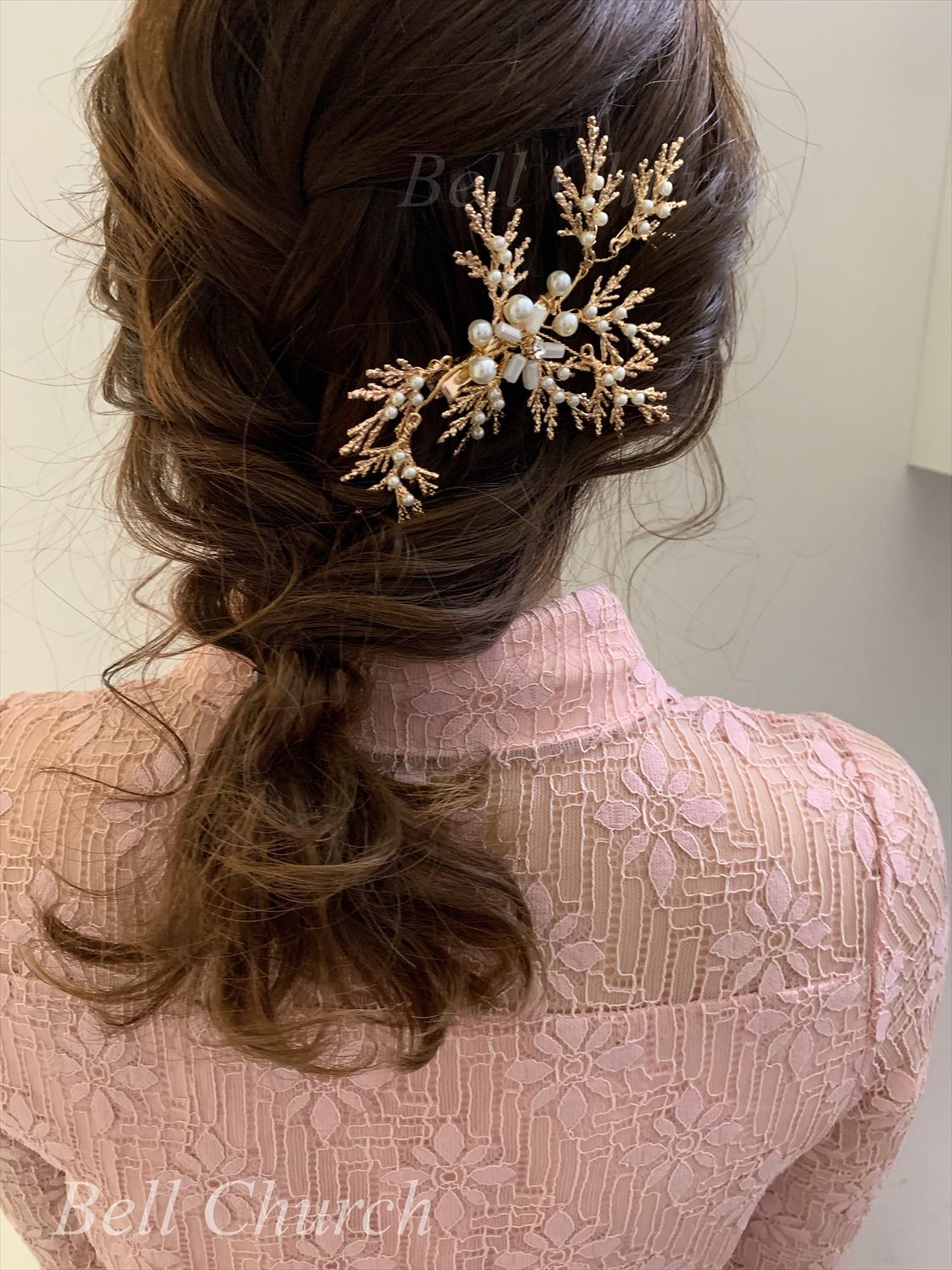 ヘッドドレス パールとビーズ ヘアクリップ  (BC-H19)｜ウェディングアクセサリー【結婚式　アクセサリー　ヘッドドレス　ヘアアクセサリー】