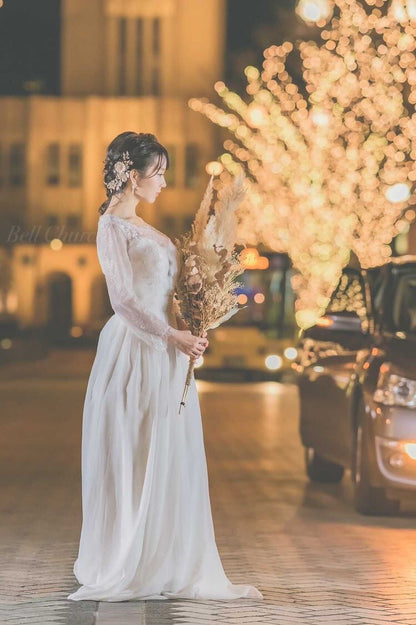 ヘッドドレス  お花モチーフ ビジュー シャンパンゴールド(BC-H22)｜ウェディングアクセサリー【結婚式　アクセサリー　ヘッドドレス　ヘアアクセサリー】