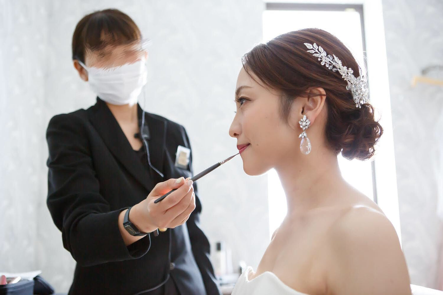 ヘッドドレス ビジューとクリスタル シルバー (BC-H26)｜ウェディングアクセサリー【結婚式　アクセサリー　ヘッドドレス　ヘアアクセサリー】