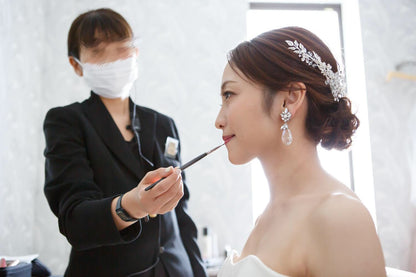 ヘッドドレス ビジューとクリスタル シルバー (BC-H26)｜ウェディングアクセサリー【結婚式　アクセサリー　ヘッドドレス　ヘアアクセサリー】