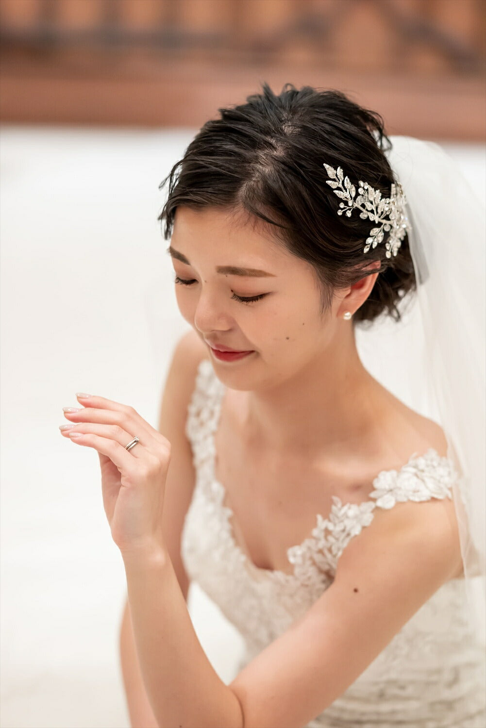 ヘッドドレス ビジューとクリスタル シルバー (BC-H26)｜ウェディングアクセサリー【結婚式　アクセサリー　ヘッドドレス　ヘアアクセサリー】