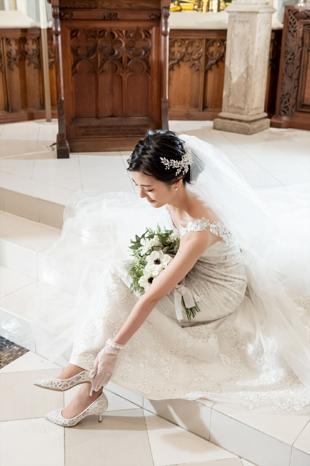 ヘッドドレス ビジューとクリスタル シルバー (BC-H26)｜ウェディングアクセサリー【結婚式　アクセサリー　ヘッドドレス　ヘアアクセサリー】