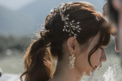ヘアコーム　小枝ヘッドドレス　ラインストーン　ゴールド (BC-H27)｜ブライダルアクセサリー【結婚式　アクセサリー　ヘッドドレス　ヘアアクセサリー】