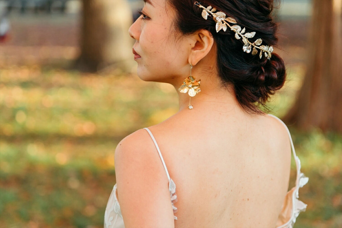 小枝アクセサリー リーフモチーフ ゴールド (BC-H28)｜ウェディングアクセサリー【結婚式　アクセサリー　ヘッドドレス　ヘアアクセサリー】