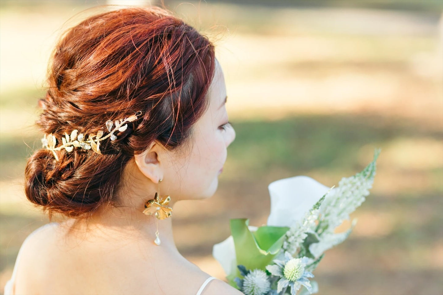 小枝アクセサリー リーフモチーフ ゴールド (BC-H28)｜ウェディングアクセサリー【結婚式　アクセサリー　ヘッドドレス　ヘアアクセサリー】