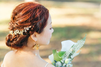 小枝アクセサリー リーフモチーフ ゴールド (BC-H28)｜ウェディングアクセサリー【結婚式　アクセサリー　ヘッドドレス　ヘアアクセサリー】