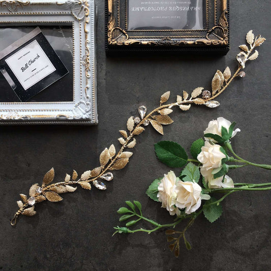小枝アクセサリー リーフモチーフ ゴールド (BC-H28)｜ウェディングアクセサリー【結婚式　アクセサリー　ヘッドドレス　ヘアアクセサリー】