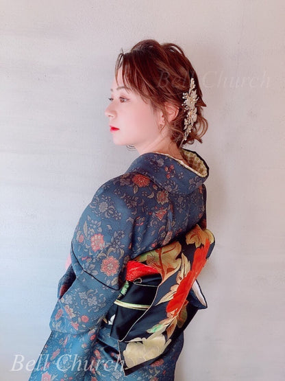 ヘッドドレス パールとラインストーン お花モチーフ シルバー (BC-H29)｜ウェディングアクセサリー