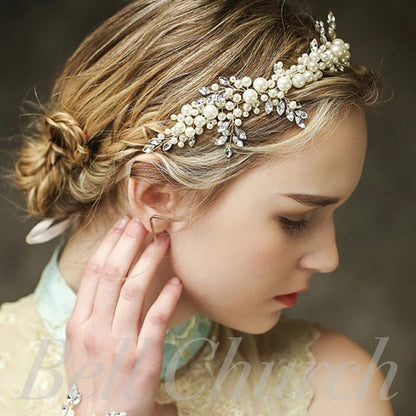 小枝アクセサリー カチューム パール & ビジュー (BC-H2)｜ウェディングアクセサリー【結婚式　アクセサリー　ヘッドドレス　ヘアアクセサリー】