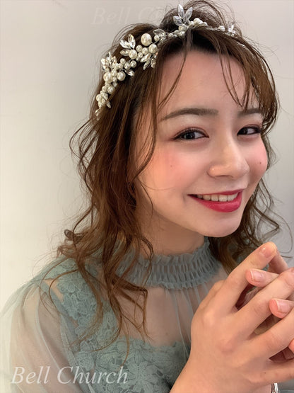 小枝アクセサリー カチューム パール & ビジュー (BC-H2)｜ウェディングアクセサリー【結婚式　アクセサリー　ヘッドドレス　ヘアアクセサリー】
