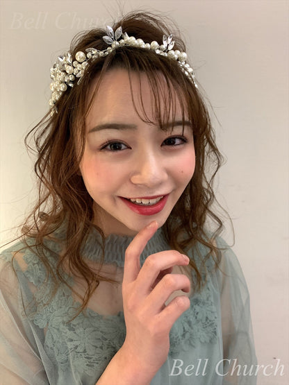小枝アクセサリー カチューム パール & ビジュー (BC-H2)｜ウェディングアクセサリー【結婚式　アクセサリー　ヘッドドレス　ヘアアクセサリー】
