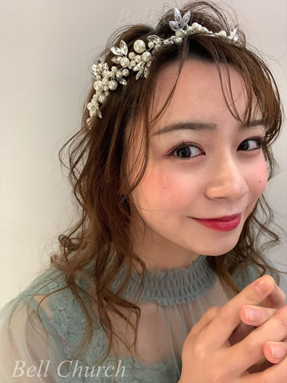 小枝アクセサリー カチューム パール & ビジュー (BC-H2)｜ウェディングアクセサリー【結婚式　アクセサリー　ヘッドドレス　ヘアアクセサリー】