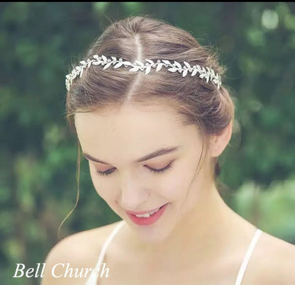 小枝アクセサリー ラインストーン リーフチャーム (BC-H31)｜ウェディングアクセサリー【結婚式　アクセサリー　ヘッドドレス　ヘアアクセサリー】