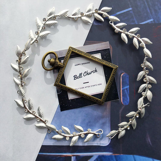 小枝アクセサリー ラインストーン リーフチャーム (BC-H31)｜ウェディングアクセサリー【結婚式　アクセサリー　ヘッドドレス　ヘアアクセサリー】
