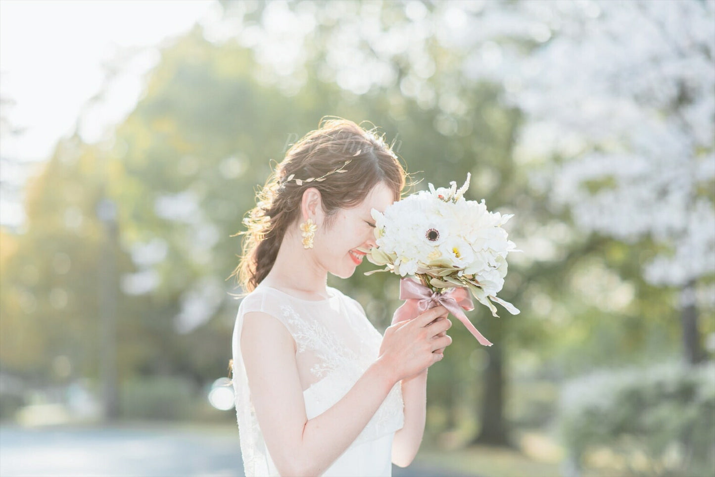 小枝アクセサリー リーフチャーム ゴールド (BC-H32)｜ウェディングアクセサリー【結婚式　アクセサリー　ヘッドドレス　ヘアアクセサリー】