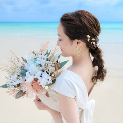 小枝アクセサリー リーフチャーム ゴールド (BC-H32)｜ウェディングアクセサリー【結婚式　アクセサリー　ヘッドドレス　ヘアアクセサリー】