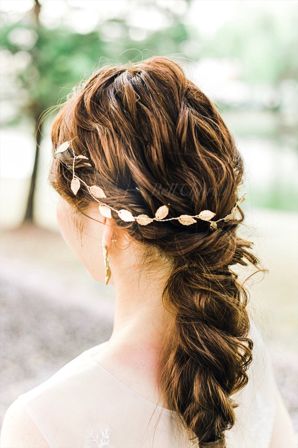 小枝アクセサリー リーフチャーム ゴールド (BC-H32)｜ウェディングアクセサリー【結婚式　アクセサリー　ヘッドドレス　ヘアアクセサリー】