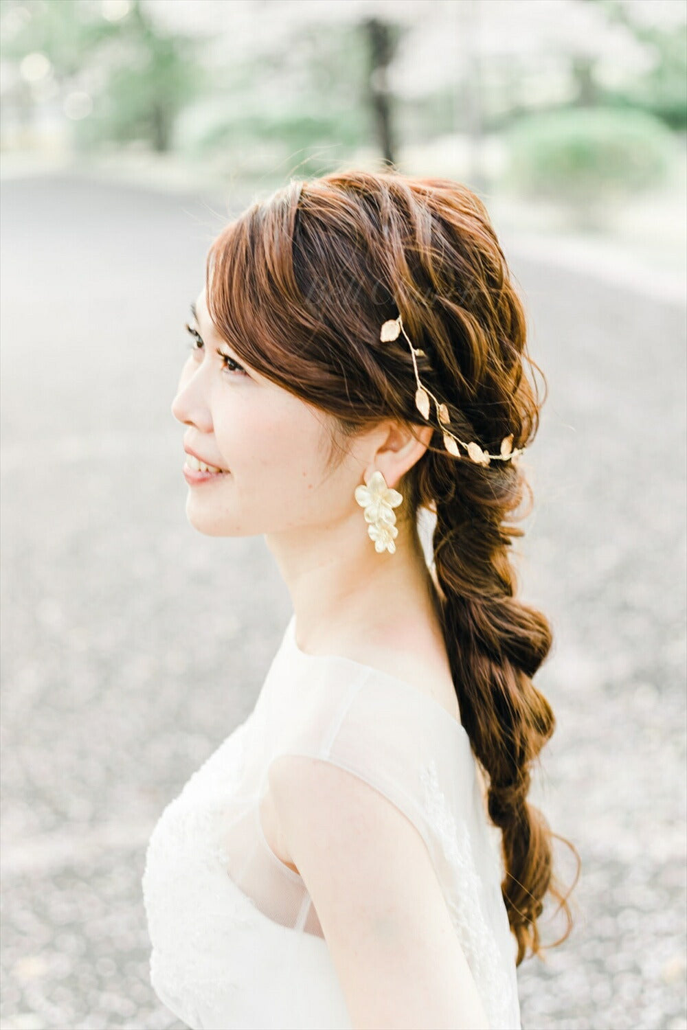 小枝アクセサリー リーフチャーム ゴールド (BC-H32)｜ウェディングアクセサリー【結婚式　アクセサリー　ヘッドドレス　ヘアアクセサリー】