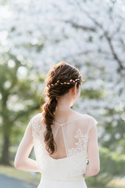 小枝アクセサリー リーフチャーム ゴールド (BC-H32)｜ウェディングアクセサリー【結婚式　アクセサリー　ヘッドドレス　ヘアアクセサリー】