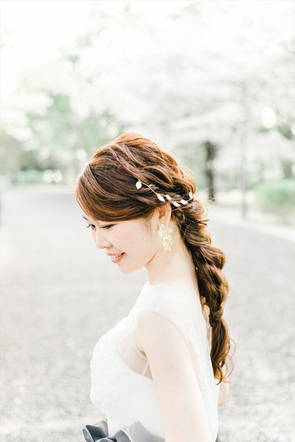小枝アクセサリー リーフチャーム ゴールド (BC-H32)｜ウェディングアクセサリー【結婚式　アクセサリー　ヘッドドレス　ヘアアクセサリー】