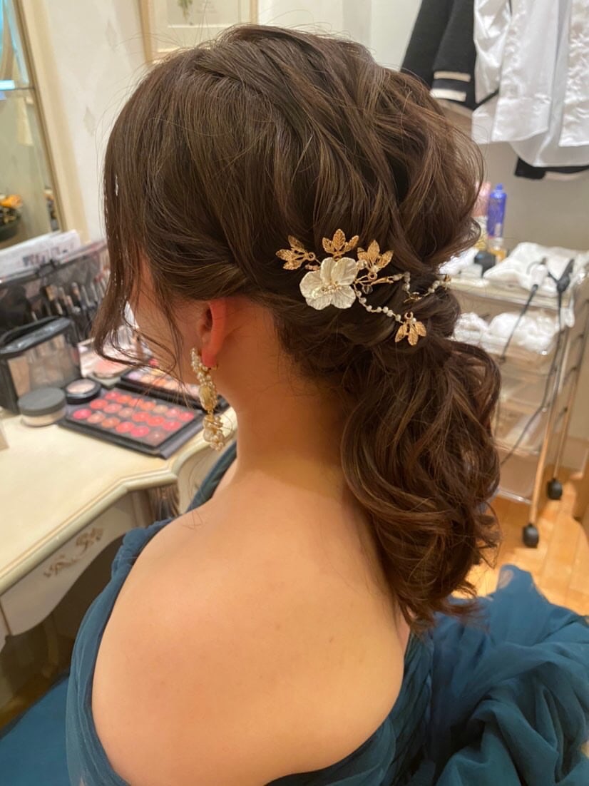 カチューム お花モチーフ コーム (BC-H33)｜ウェディングカチューシャ【結婚式　アクセサリー　ヘッドドレス　ヘアアクセサリー】
