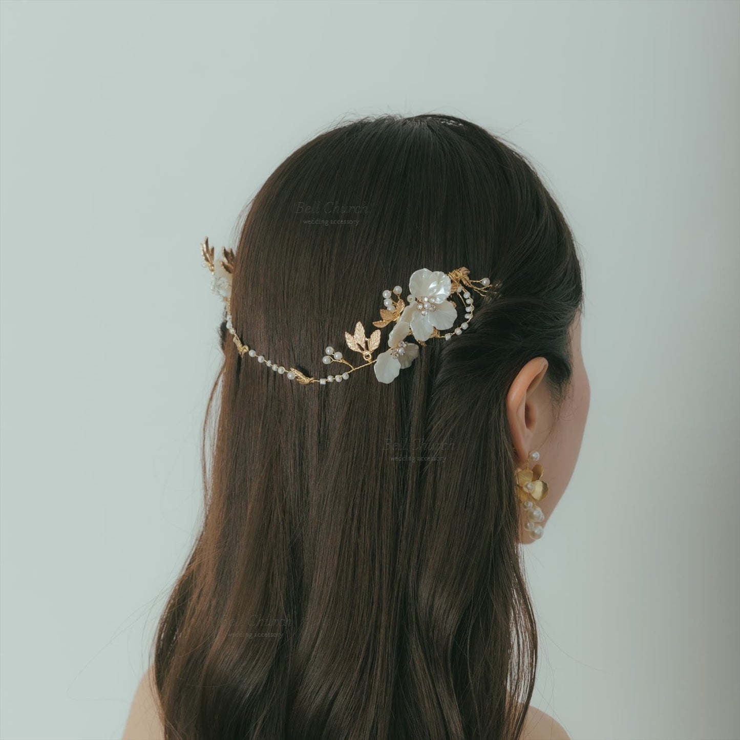 カチューム お花モチーフ コーム (BC-H33)｜ウェディングカチューシャ【結婚式　アクセサリー　ヘッドドレス　ヘアアクセサリー】