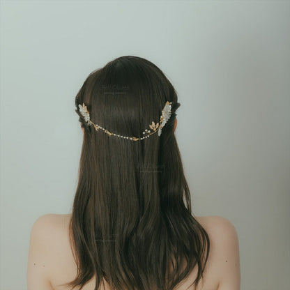 カチューム お花モチーフ コーム (BC-H33)｜ウェディングカチューシャ【結婚式　アクセサリー　ヘッドドレス　ヘアアクセサリー】