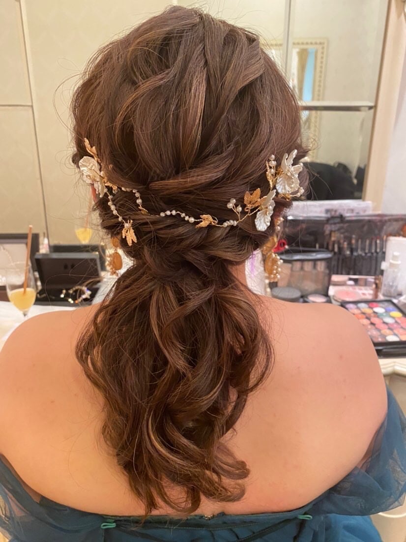 カチューム お花モチーフ コーム (BC-H33)｜ウェディングカチューシャ【結婚式　アクセサリー　ヘッドドレス　ヘアアクセサリー】