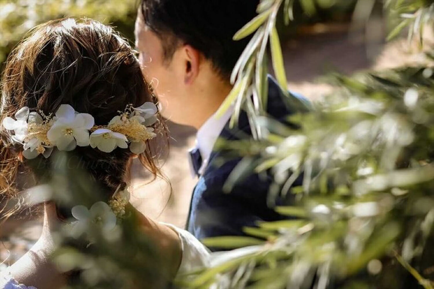 ヘアアクセサリー シルクフラワー ドライフラワー  (3つセット) (BC-H34)｜ウェディングアクセサリー【結婚式　アクセサリー　ヘッドドレス　ヘアアクセサリー】
