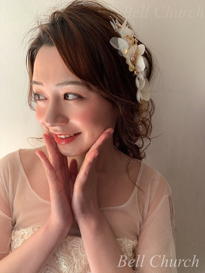 ヘアアクセサリー シルクフラワー ドライフラワー  (3つセット) (BC-H34)｜ウェディングアクセサリー【結婚式　アクセサリー　ヘッドドレス　ヘアアクセサリー】