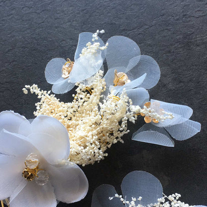 ヘアアクセサリー シルクフラワー ドライフラワー  (3つセット) (BC-H34)｜ウェディングアクセサリー【結婚式　アクセサリー　ヘッドドレス　ヘアアクセサリー】